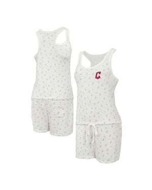 Concepts Sport Cleveland Guardians Gardner Hacci Knit Romper - White