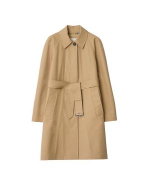 Burberry Mid-Length Bonded Cotton Car Coat - Natural