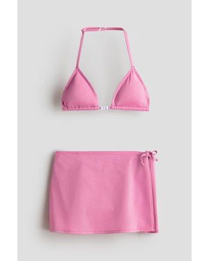 H&M 3-Piece Glittery Bikini Set - Pink