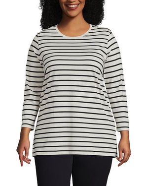 Lands' End 3/4 Sleeve Cotton Supima Tunic - Gray