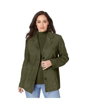 Jessica London Suede Blazer - Green