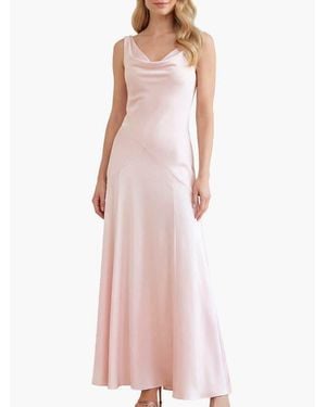 Needle & Thread Evangeline Satin Cowl Neck Gown - Pink