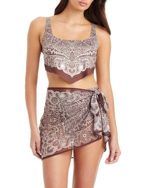 Sanctuary Sheer Mesh Cover-Up Pareo - Brown