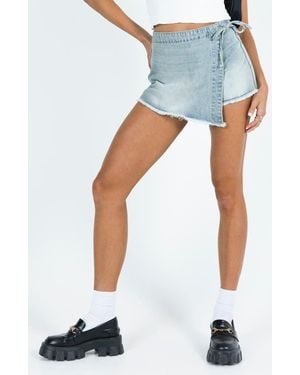 Princess Polly Bowden Denim Skort - Blue