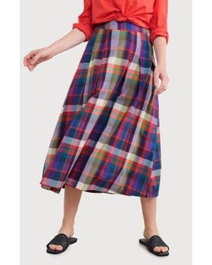 Seasalt Cornwall Jamboree Organic Cotton Chambray Midi Skirt - Multicolor