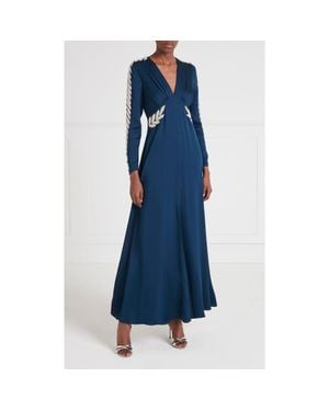Temperley London Vine Sleeved Gown - Blue