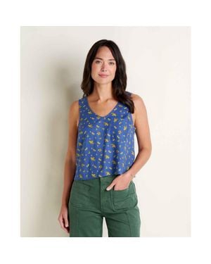 Toad & Co. Taj Hemp Button Back Tank - Blue