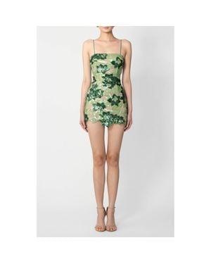 SAU LEE Sara Floral Sequin Cocktail Dress - Green