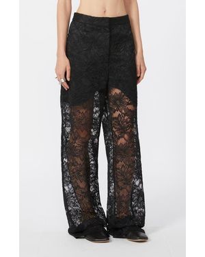 Sportmax Lace Wide Leg Pants - Black