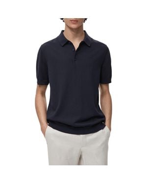 Mango Solid Cotton Polo Sweater - Black