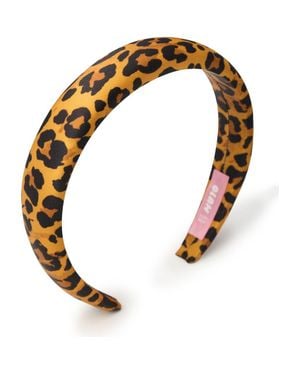 OLAH Leopard Silk Headband - Blue