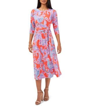 Chaus Tie Front Midi Dress - Red