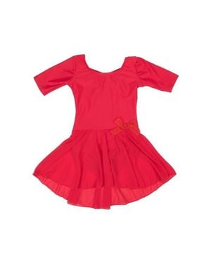 Leveret Girls Short Sleeve Skirted Leotard - Pink