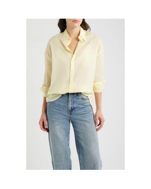 CISSA Oversized Cotton Button-Up Shirt - Blue