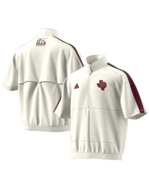 adidas Texas A&M Aggies Strategy Pullover Half-Zip Short Sleeve Jacket - Metallic