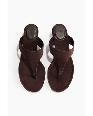 H&M Kitten-Heeled Sandals - Brown