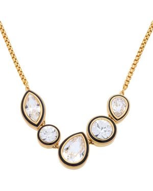 Reiss Cristina Mixed Cut Crystal Frontal Necklace - Metallic