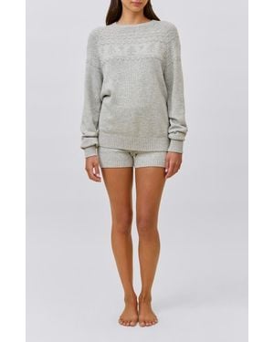 Papinelle Fair Isle Sleep Top - Gray