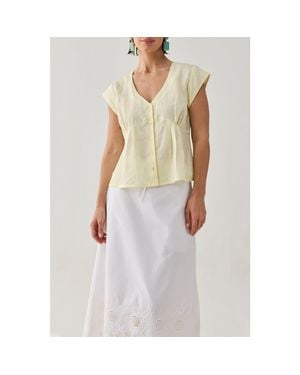 REISTOR The Deep V Neck Top - White