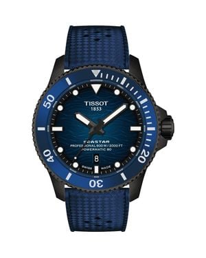 Tissot Seastar 2000 Professional Powermatic 80 Rubber Strap Watch, 46Mm - Blue