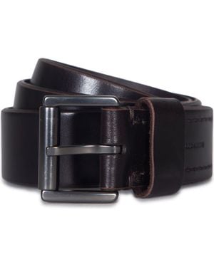 AllSaints Bevel Edge Leather Belt - Black