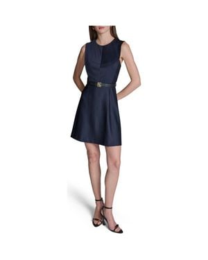 BCBGMAXAZRIA Sleeveless Belted Minidress - Blue