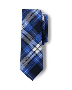 Lands' End School Uniform Kids Plaid To Be Tied Tie - Blue