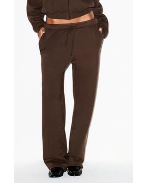 Skims Cotton Fleece Blend Classic Straight Leg Pants - Brown