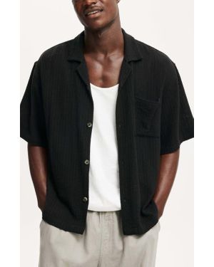Cotton On Box Fit Short Sleeve Shirt - Black