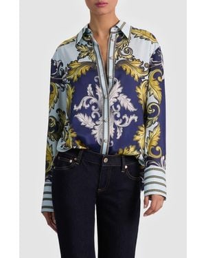 Alice + Olivia Lane Long Sleeve Woven Shirt - Blue
