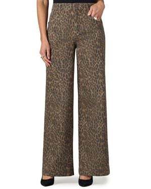 Wit & Wisdom Gracie Skyrise Double Side Seam Wide Leg Jeans - Brown
