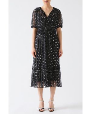【LK BENNETT】ソフィードットプリントドレス LK Bennett Sophie Polka Dot Dress in Natural | Lyst