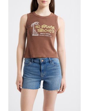 Daydreamer No Strings Attached Graphic Shrunken Tank - Blue