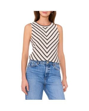 Vince Camuto Chevron Stripe Sleeveless Top - Blue