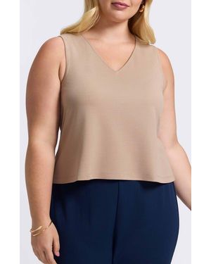 Foxcroft Callie Sleeveless Crepe Knit Top - Blue