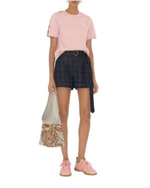 Burberry Check Trim Cotton T-Shirt - Black