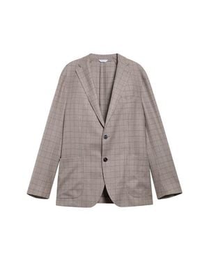 Boglioli Overcheck Wool Sport Coat - Gray