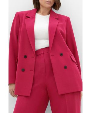 City Chic Alexis Oversize Double Breasted Blazer - Red