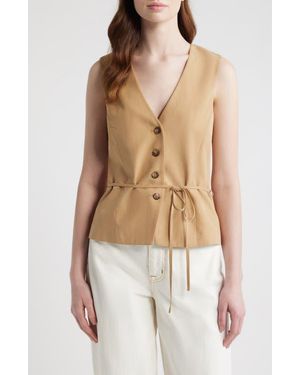Rag & Bone Paulette Tie Waist Vest - Natural
