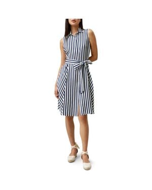 LILYSILK Silk Striped Sleeveless Dress - Blue
