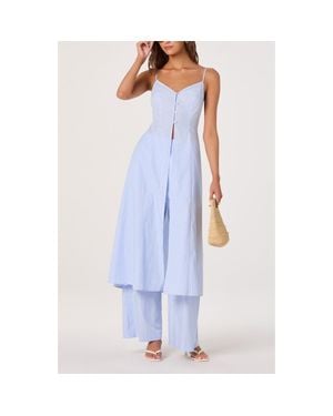 Astr Rena Longline Sleeveless Tunic - Blue