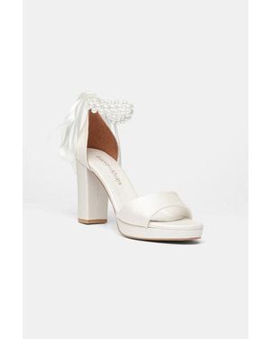 Prologue Shoes Tiara Block Heel Bridal Sandal - White