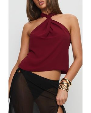 Princess Polly Adalynne Twist Neck Top - Red