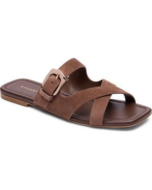 Stuart Weitzman Sai Slide Sandal - Brown