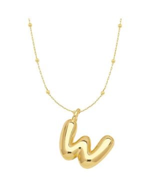 Emma Rae 14K Plated Bubble Initial Pendant Necklace - Metallic