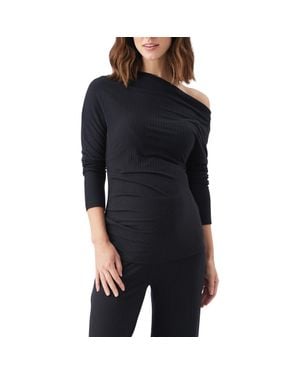 Ripe Maternity Off-Shoulder Rib Top - Black
