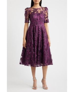 Eliza J Beaded Cocktail Dress - Purple