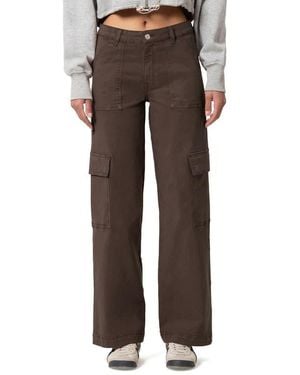 Mavi Alva High Waist Straight Leg Cargo Pants - Brown