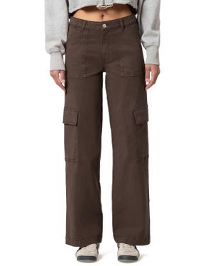 Mavi Alva High Waist Straight Leg Cargo Pants - Brown