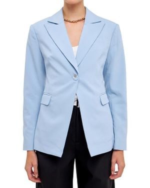 Grey Lab One-Button Blazer - Blue